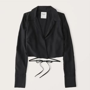 NWT Abercrombie & Fitch Wrap Black Blouse